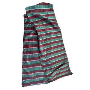 Vintage Stripe Colorblock Rectangle Scarf Lightweight Pure Silk Neck Wrap